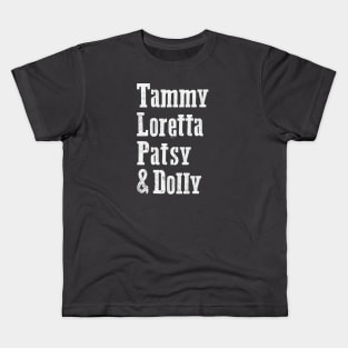 Tammy, Loretta, Patsy, & Dolly Kids T-Shirt